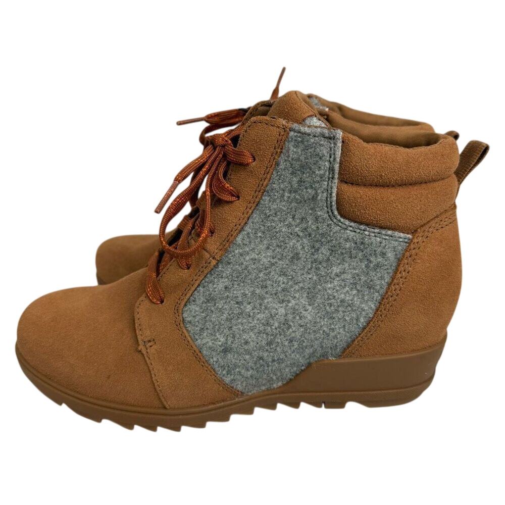Sorel Evie Women’s Boots Size 7.5 Waterproof Wedge Suede NEW # box 19 - Picture 11 of 14